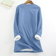 thumbnail image 6 of GaThRRgYP Women's Crewneck Sweatshirt with Long Sleeves,Women Fall and Winter Loose Half Zipper Thick Fleece Lamb Wool Warm Top with Pockets Blue S, 6 of 9