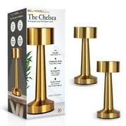 Bell and Howell Chelsea Table Lamp 2 Pack Small Cordless Touch LED Rechargeable Lamp Bedside Desk Nightstand Gold