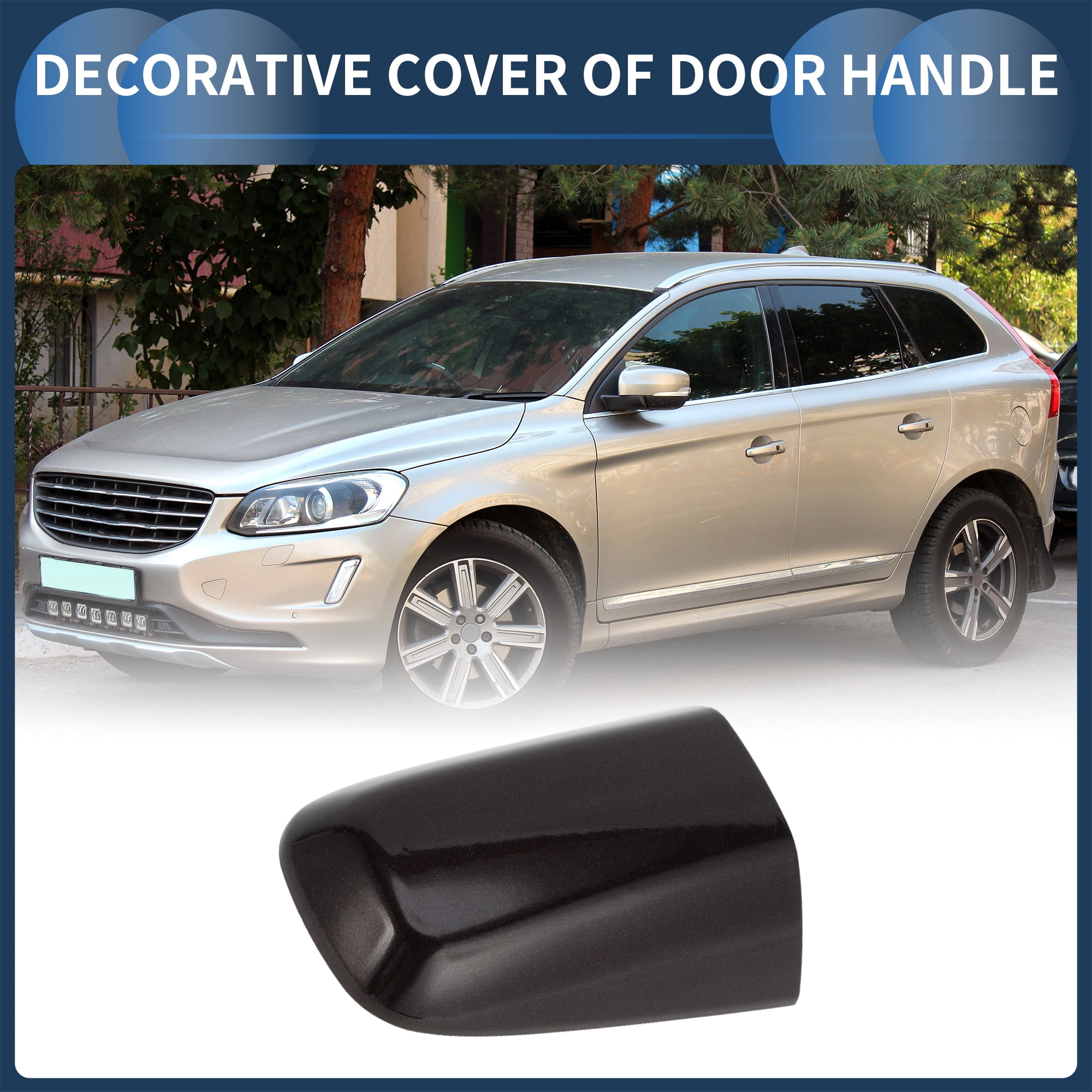 Unique Bargains Front Left Door Handle Cover for Volvo XC60 2015 2017 ABS Brown