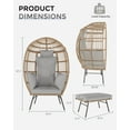 thumbnail image 7 of Emorefun Oversized Egg Chair with Stand, Round Wicker Chair W/Ottoman & Thick Cushion for Indoor Outdoor Patio Porch Backyard, Gray, 7 of 7