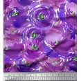 thumbnail image 1 of Soimoi Purple Moss Georgette Fabric Flower Watercolor Print Fabric by The Yard 42 Inch Wide, 1 of 3