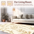 thumbnail image 2 of ODIKA 3'x5' Machine Washable Non-Slip Area Rug, Solstice Bloom Ivory and Tan Floral Burst Design High Traffic Rug, Ivory, 287292, 2 of 7