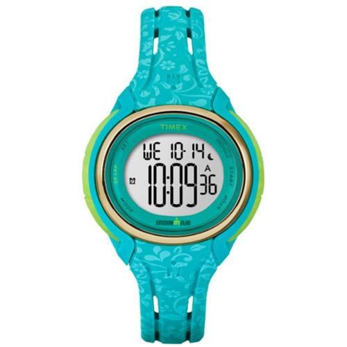 TIMEX IRONMAN SLEEK 50 MID- SIZE BLUE FLORAL WATCH by Timex