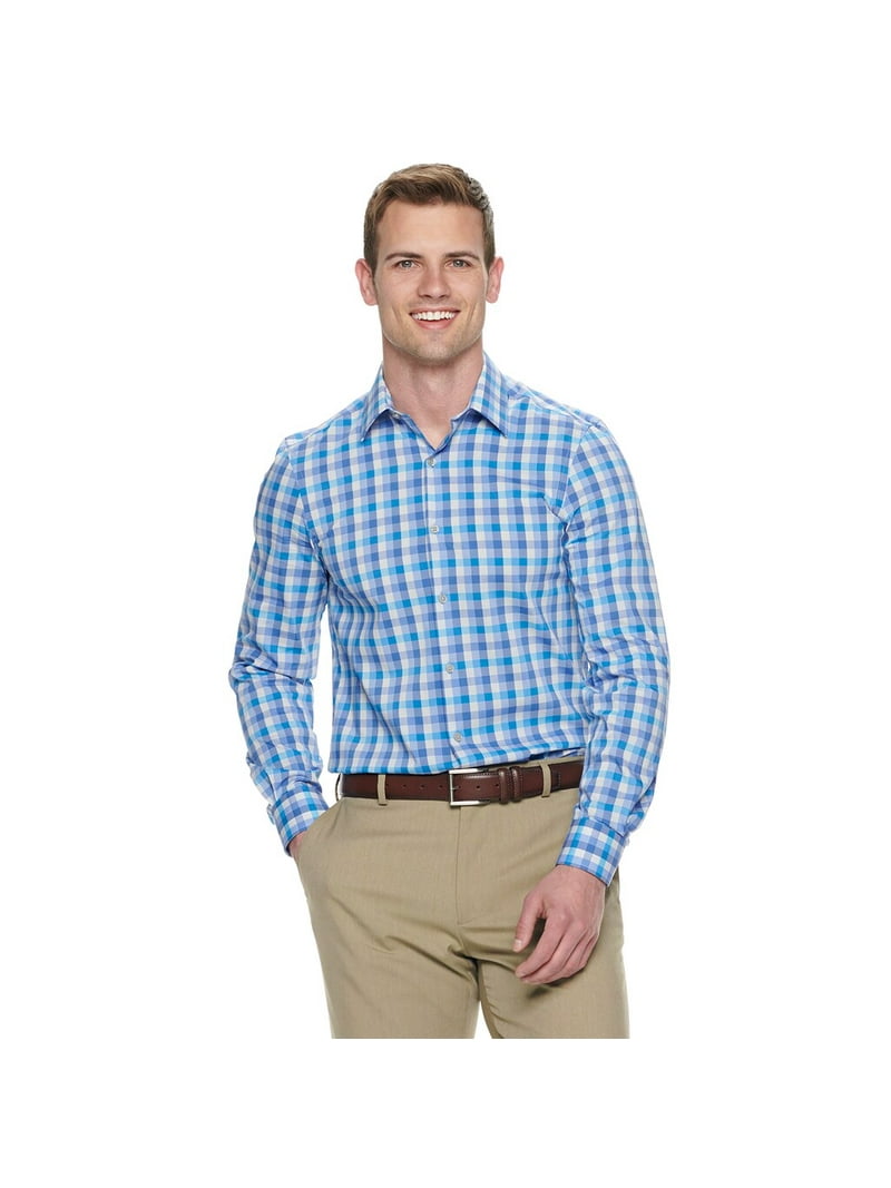 Van Heusen Mens Dark Blue Stripe Flex Stretch Long Sleeve Button-Up Shirt  XL3435 - Walmart.com