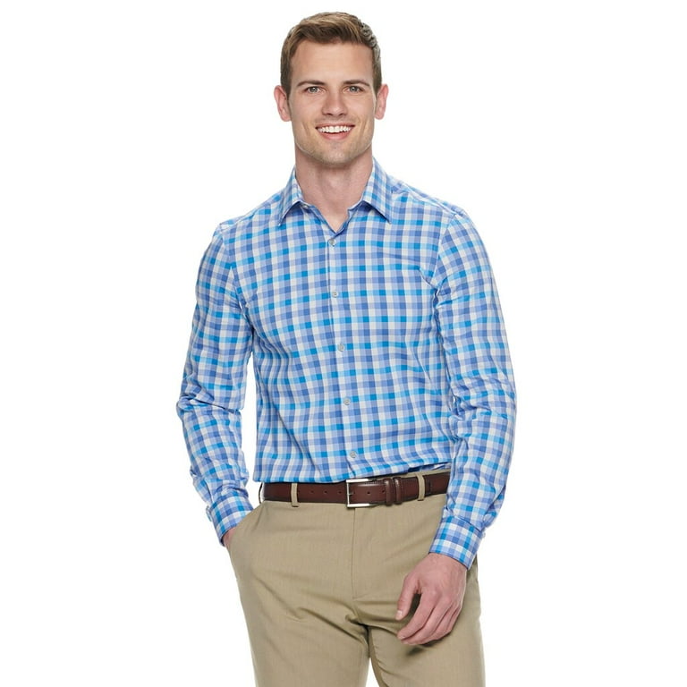 Men's Van Heusen Slim-Fit Flex Collar Stretch Dress Shirt Teal Floral -  Walmart.com