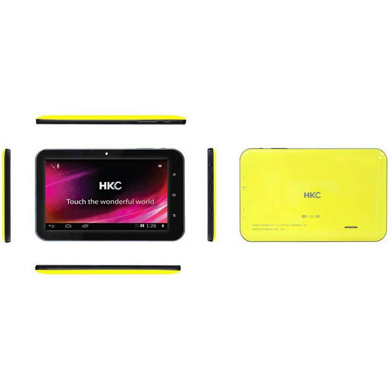 HKC LC07740YL Tablet, 7" WVGA 1 GHz, 1 GB RAM, 8 GB Storage, Android 4.0  Ice Cream Sandwich, Yellow - Walmart.com
