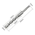 thumbnail image 2 of Unique Bargains Masonry Drill Bit 18mm x 200mm Carbide Tip Rotary Hammer Bit 9mm Square Shank for Impact Drill, 20mm x 200mm, 2 of 4