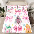 thumbnail image 2 of Homewish Ribbon Bow Tie Full Size Sheets,Bowtie Christmas Tree Bed Sheets,Girls Xmas Gift Sheet Sets For Kids,Breathable Home Decor,4pcs, 2 of 7