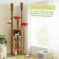 thumbnail image 3 of PAWZ Road Floor to Ceiling Cat Tree 92"-102" Adjustable Cat Tree Multi-Level Cat Tower for Indoor Cats, Brown, 3 of 9