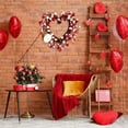 thumbnail image 4 of SSNTSY Valentine's Day Love Wreath, Artificial Heart Berry Wreath, Valentines Day Wreath with Red White Pink Heart Shaped Berries for Front Door Decor, 4 of 8