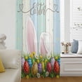 thumbnail image 5 of Easter Sheer Curtains 72 Inches Long, Wooden Bunny Colorful Eggs Spring Floral Botanical Light Filering Curtains, Breathable Simi Curtain Privacy Drapes for Living Room Bedroom Window Treatment, 5 of 9