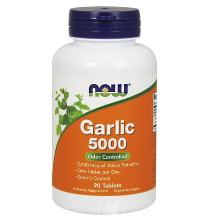 Block 90 Tabs - Now Foods GARLIC 5000 (ENTERIC COATED) 90 TABS, Pack of 2