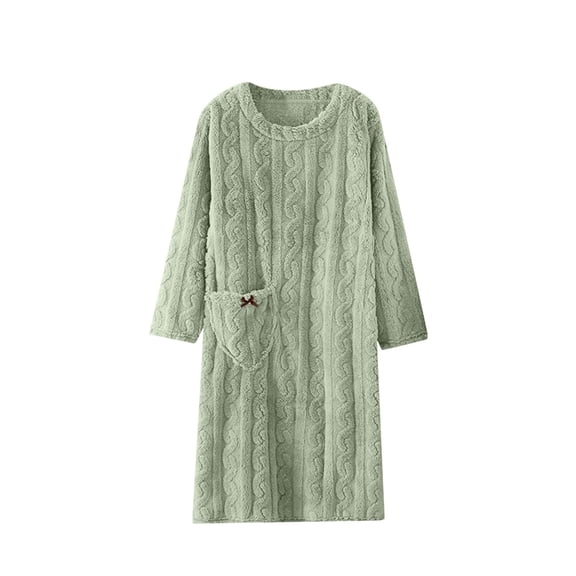MEICHEN Flannel Robes for Women Women's Flannel Nightgown Fuzzy Fleece Cozy Plush Warm Winter Pullover Loungewear Sleepdress with Pocket Womens Robes