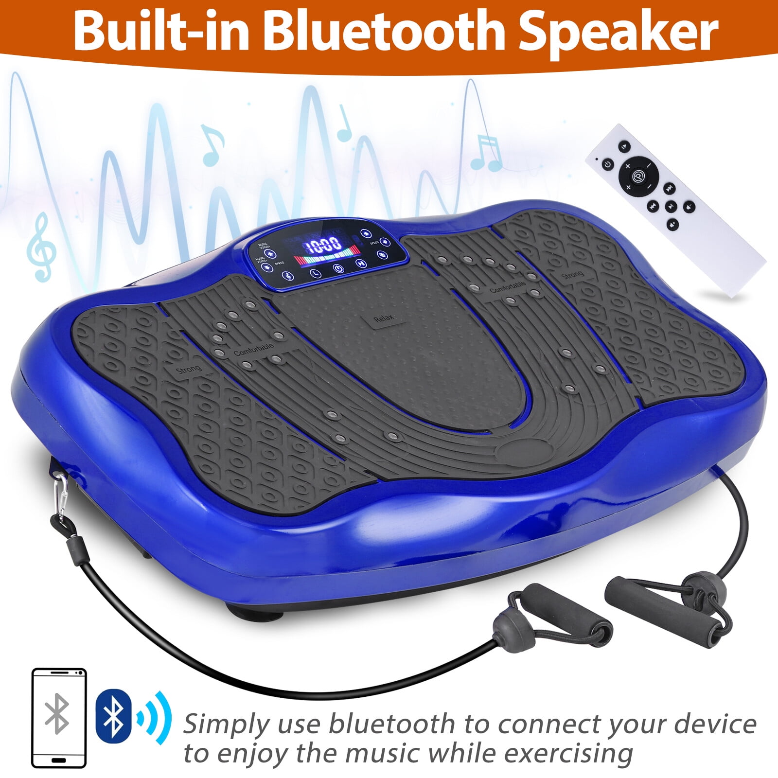 ZENY Waver Vibration Plate Exercise Machine w/ Auto-Switch Mode Full Body Workout, Blue