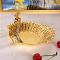 thumbnail image 2 of Cesta De Fruta Dorada Bandeja En Relieve De Pavo Real De Pájaro Adorno Decorativo Multiusos De Aleación De Zinc De Lujo Cesta De Almacenamiento De Nueces De Alimentos Dulces Para La Decoración Speravity HA020575-00, 2 of 5