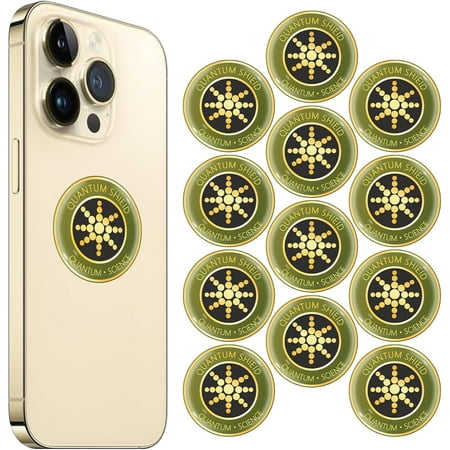 12 Pcs Cell Phone Protection Neutralizers Stickers, Blockers Equipment Stickers for All Phones Tablets Laptops Computer WiFi All Devices Gold