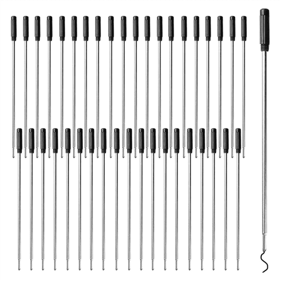 40pcs 11.6cm/4.57inch Pen Ink Refills, Replaceable Pens Refills,the Metal Ballpoint Replacement Kit Black