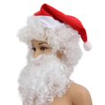 thumbnail image 1 of Festive Santa Claus Beard And Wig Kit 3Pcs In One Set For All Ages Great For Holiday Occasions And Fun, 1 of 4