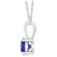 thumbnail image 2 of Angara Natural Tanzanite Solitaire Pendant Necklace in 925 Sterling Silver for Women - Round Shape Tanzanite Pendant Necklace, 2 of 9