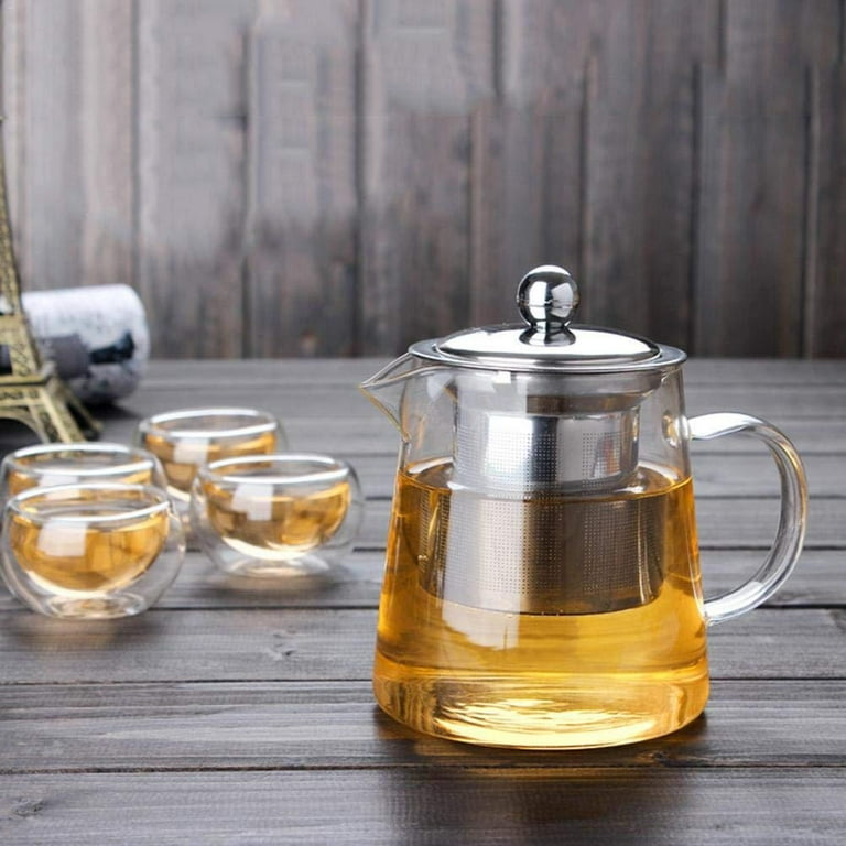 High Borosilicate Glass Tea Pot with Removable Stainless Steel Tea