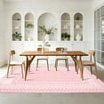 thumbnail image 3 of Checkered Area Rug 6x9, No Slip Washable Rug, Modern Bedroom Rug Under Bed Ultra Carpet, Low-Pile Rugs for Living Room Bedroom Dining Room, Pink, 3 of 7