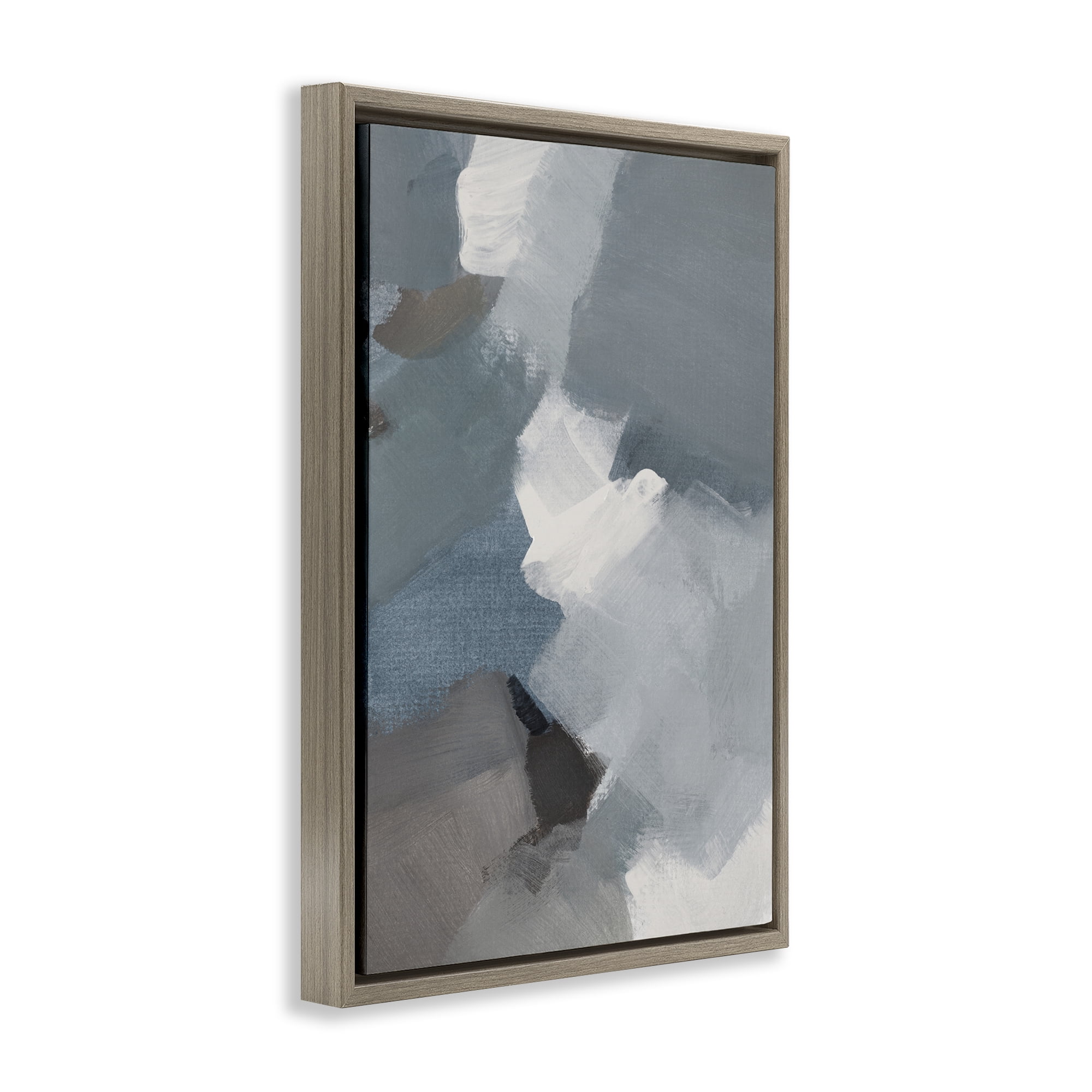 Stupell Industries Stormy Grey Abstract Brown Framed Floater Canvas Wall Art, design by Lanie Loreth
