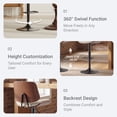 thumbnail image 4 of EOP Modern Upholstered Barstools Set of 6, Adjustable Height Counter Stools with Bentwood, Faux Leather Swivel Bar Stools with Metal Frame, Beige, 4 of 8