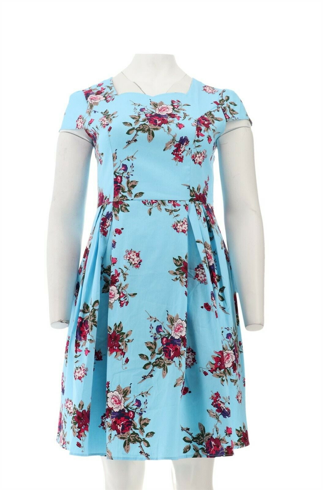 square neck fit and flare dress