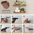 thumbnail image 7 of 16.5 in Solid Wood Floating Shelves Wall Mounted Shelves, Distressed Walnut Color, Set of 2, 7 of 7