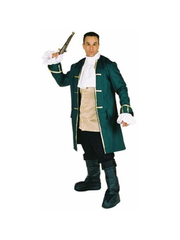 Widmann Pirate Captain Costume – Blue Jacket Set With Vest, Hat, Boots & Belt (Size XXL)
