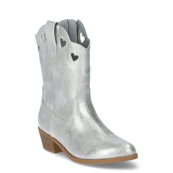 Wonder Nation Toddler & Girls Fashion Metallic Heart Cowgirl Western Boot