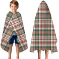 thumbnail image 3 of Green Red Brown and White Checkered Pattern Hooded Bath Towel，50"x30" for Ages 3 To 12 Kids, Quick Dry Lightweight Soft Microfiber Hood Beach Towel Cover Up for Kids, 3 of 7