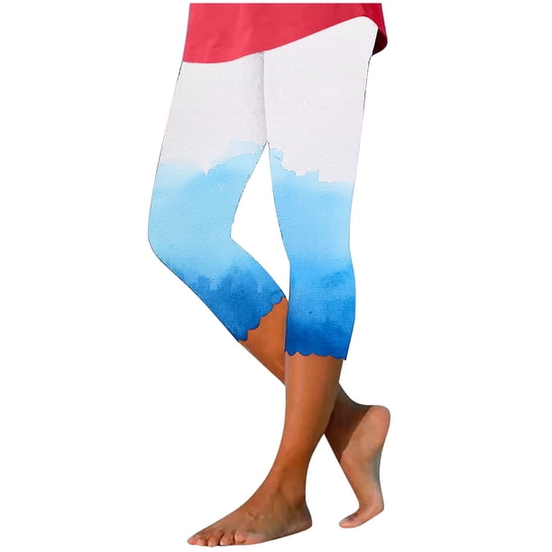 Pantalones de Yoga para Mujer, Cintura Elástica Impresa Capris para Uso Casual, Poliéster Cómodo Y Elástico
