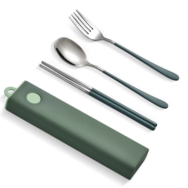 Bewildely Juegos de vajilla 304, utensilios de cocina, juego de utensilios de acero inoxidable, juegos de vajilla portátiles, cucharas irrompibles con Mostrada Tipo 3 Bewildely HA012710-03