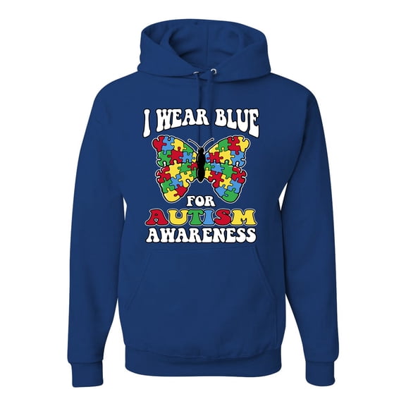 Wild Bobby I Wear Blue for Autism Awareness Unisex Hoodie Sweatshirt