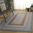 thumbnail image 3 of SAFAVIEH Braided Marco Bordered Machine Washable Reversible Area Rug, Grey/Rust, 3' x 5', 3 of 18