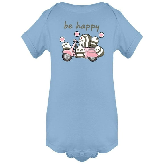 Pandas On A Motorbike Bodysuit Infant -Image by Shutterstock, Newborn