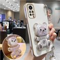 thumbnail image 3 of Quicksand Bear Holder Lanyard Phone Case For Xiaomi Redmi Note 11 8 12 10 9 Pro Max 10 5G 10s 11s 9A 9T 9C Nfc Strap Stand Cover, 3 of 5