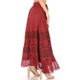 thumbnail image 4 of Sakkas Sandra Women's Casual Long Maxi Boho Gypsy Skirt Elastic Waist & Pockets - Cayenne - Plus Size, 4 of 5
