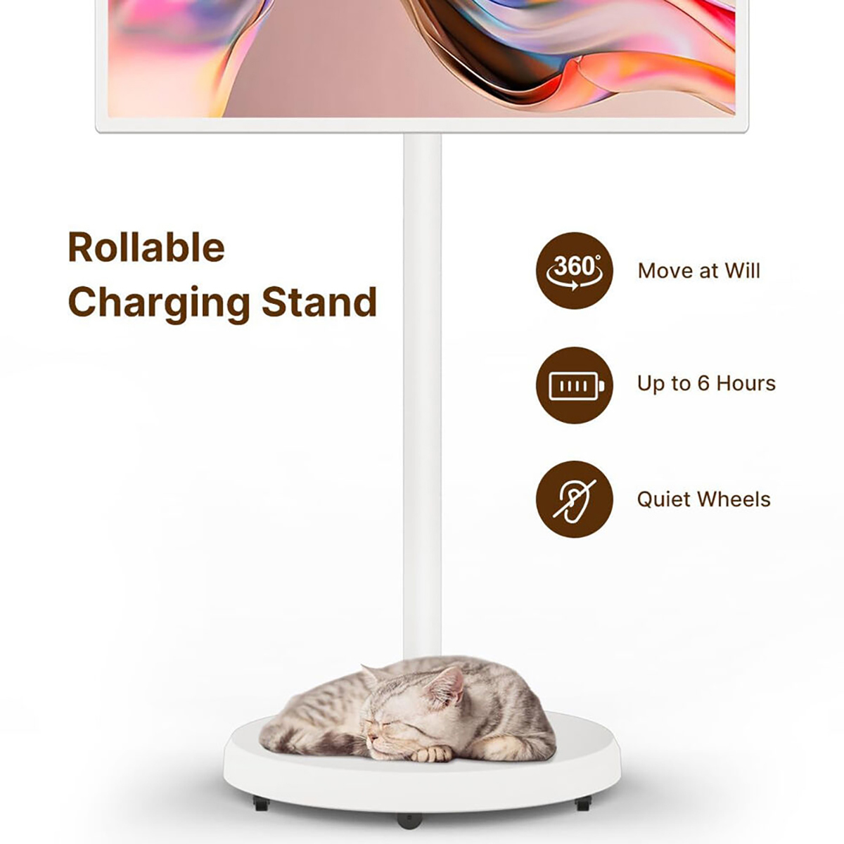 Cozyla 32" 16:9 4K Ultra HD Portable Smart Tablet TV, White