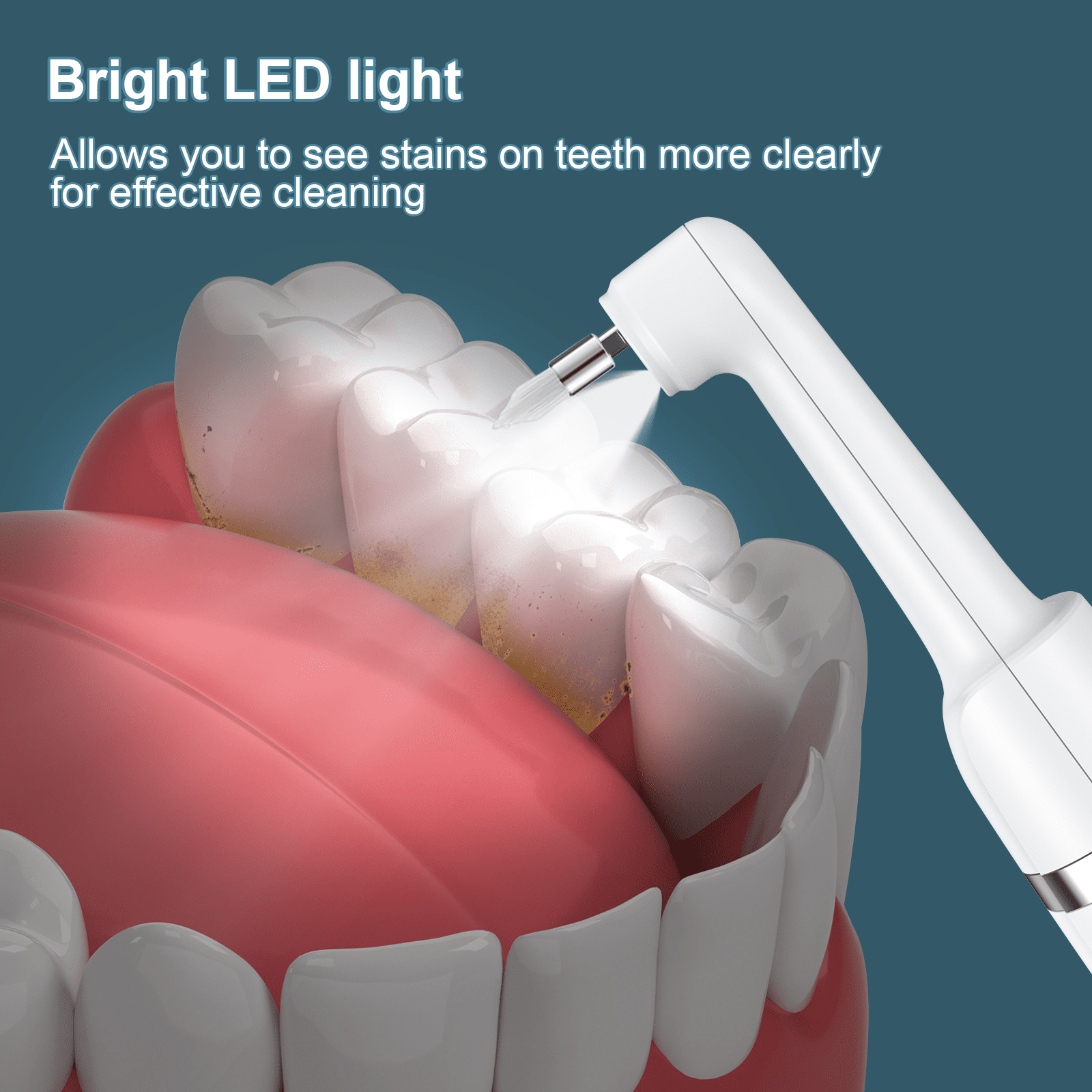 NEXPURE Tooth Polisher, Teeth Whitening Kit with 1500mAh Battery, Plaque Remover for Teeth with 5 Brush Heads & Speeds Modes, Ipx6 Waterproof, White