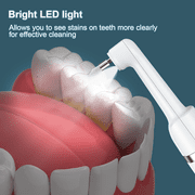 NEXPURE Tooth Polisher, Teeth Whitening Kit with 1500mAh Battery, Plaque Remover for Teeth with 5 Brush Heads & Speeds Modes, Ipx6 Waterproof, White