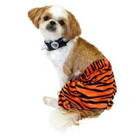 Punk Rock Dog Costume Orange Tiger Stripe Pet Outfit & Choker