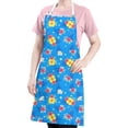 thumbnail image 5 of Pioneer Flower Floral Print Pattern Apron for Women and Men, Cotton Linen Waterproof with Pockets, Adjustable, 33x27 Inch for Kitchen, Gardening, BBQ, Salon, 5 of 6