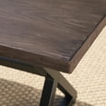 thumbnail image 2 of Ruby Outdoor Aluminum Dining Bench with Black Steel Frame, Brown, 2 of 5