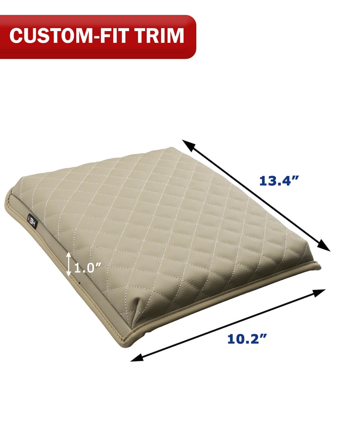 KBH Truck Center Console Cover for 2004-2010 Ford F150 with 40/20/40 Split Bench Jump Seat, Leather Middle Console Armrest Cover Cushion Pad for F150 Accessories Interior, Beige