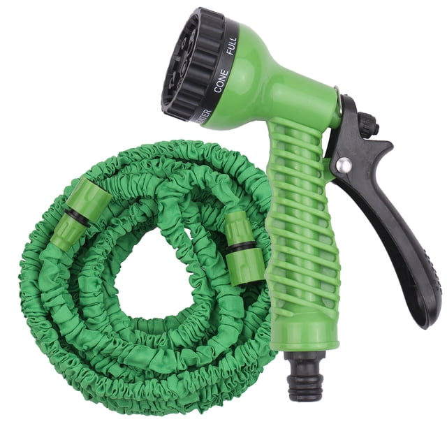 50FT/15M 3 Times Expandable Garden Hose Leak-proof Expandable Hose High Pressure Telescopic Watering Pipe Magic Flexible Water Hose with 7 Function Spray Nozzle for Car Washing Garden Watering