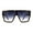 Brown Leopard, variant on Diva Animal Print 80s Flat Top Square Shield Plastic Sunglasses Grey Reptile Smoke