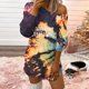 thumbnail image 2 of Moda mujer Casual sin tirantes manga larga Tie-dye impreso sudadera Tops Bluse Pompotops gfhjh9045, 2 of 4