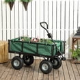 thumbnail image 2 of Outsunny Garden Wagon Cart with Removable Liner, Quick-Release Sides, Green, 2 of 10